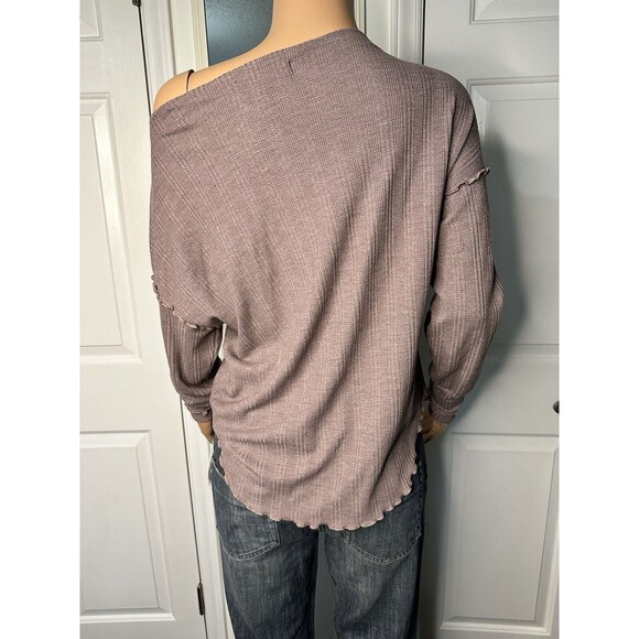 Project Social T Women’s Thermal Waffle Long Sleeve Off Shoulder purple - Med - Picture 3 of 8